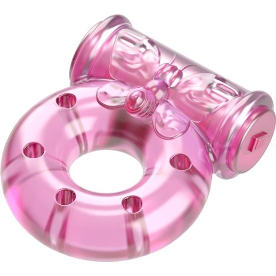 Baile Вибрационное кольцо для пениса с презервативом розового цвета