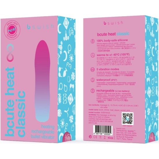 B Swish BCUTE INFINITE HEAT CLASSIC HEATABLE VIBRATOR PINK