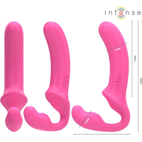 Intense Fun INTENSE - AMY DOUBLE VIBRATOR 20 CM ROZĀ TĀLVADĪBAS PULTS