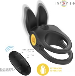 Intense Couples Toys INTENSE — SAM VIBRATOR DUBULTĀ Gredzens, 10 VIBRĀCIJAS, MELNS