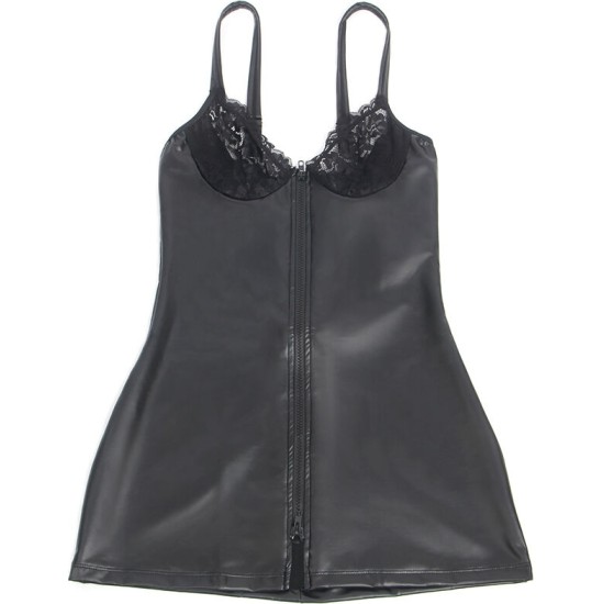 Subblime Dresses SUBBLIME - 957568 LEATHER ZIP DRESS BLACK S/M