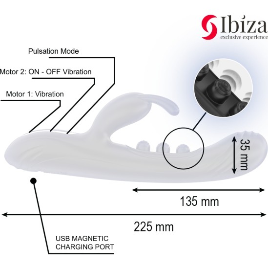 Ibiza Technology IBIZA - VIBRATING RABBIT WITH PULSATION