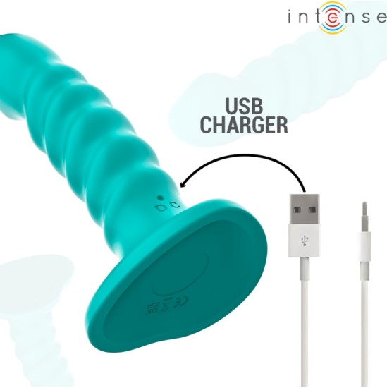 Intense Fun INTENSE - BUFFY VIBRATOR SIZE S SPIRAL DESIGN 10 VIBRATIONS BLUE REMOTE CONTROL