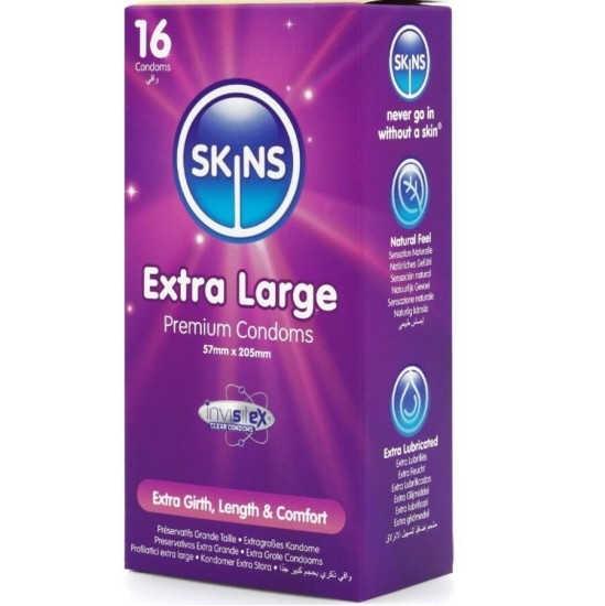 Skins EXTRA LARGE PREMIUM CONDOMS PACK 16