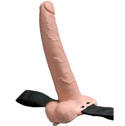Fetish Fantasy Series ADJUSTABLE HARNESS REALISTIC PENIS WITH BALLS RECHARGEABLE AND VIBRATOR 23 CM