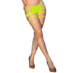 Chilirose Accesories CHILIROSE - CR 4867 NEON GREEN FISHNET TIGHTS WITH HOLES