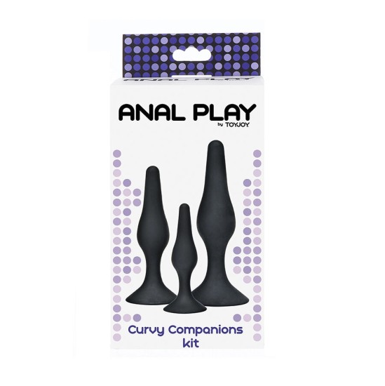 Toyjoy ANAL PLAY CURVY COMPANIONS ANAL PLUG 3 PIECES BLACK