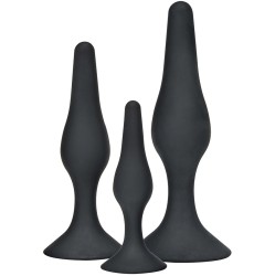 Toyjoy ANAL PLAY CURVY COMPANIONS ANAL PLUG 3 PIECES BLACK