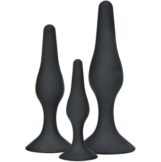 Toyjoy ANAL PLAY CURVY COMPANIONS ANAL PLUG 3 PIECES BLACK