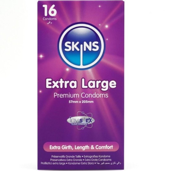 Skins EXTRA LARGE PREMIUM CONDOMS PACK 16