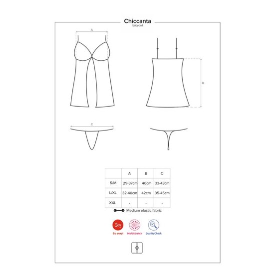 Obsessive Chiccanta Babydoll ir juodi stringai