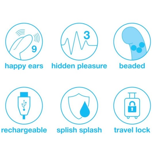 Happy Rabbit Vibe Rotator Beaded G-Spot Purple