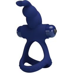 Pretty Love Male PRETTY LOVE - ДВОЙНОЕ ВИБРАЦИОННОЕ КОЛЬЦО LUCHITO RABBIT BLUE