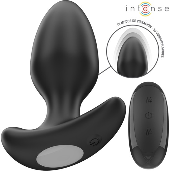 Intense Anal Toys INTENSE — JOEY ANAL PLUG 10 VIBRATIONS BLACK TĀLVADĪBAS PULTS