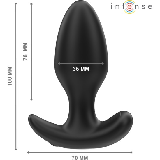 Intense Anal Toys INTENSE — JOEY ANAL PLUG 10 VIBRATIONS BLACK TĀLVADĪBAS PULTS