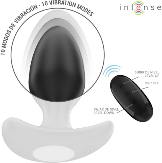 Intense Anal Toys INTENSE — JOEY ANAL PLUG 10 VIBRATIONS BLACK TĀLVADĪBAS PULTS