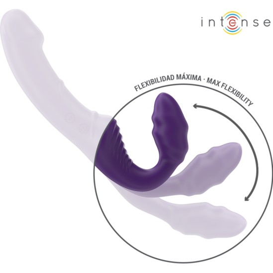 Intense Fun INTENSE — JILL DOUBLE VIBRATOR 20 CM PURPURA TĀLVADĪBAS PULTS