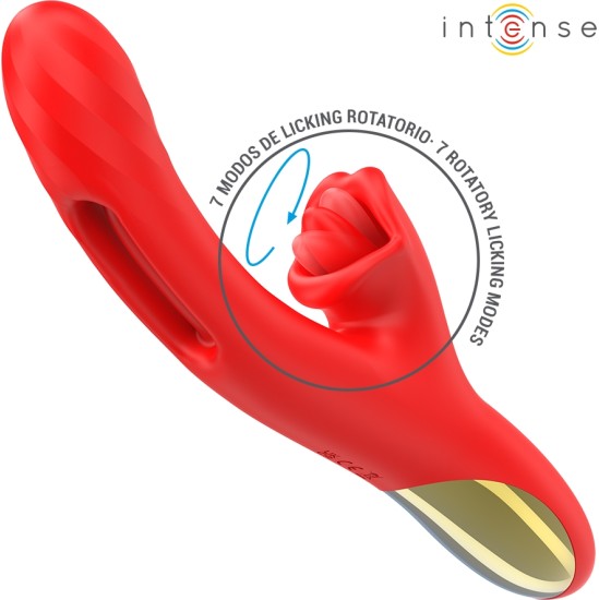 Intense Fun INTENSE - JESSICA MULTIFUNCTION VIBRATOR CLITORIS STIMULATION 24.8 CM RED