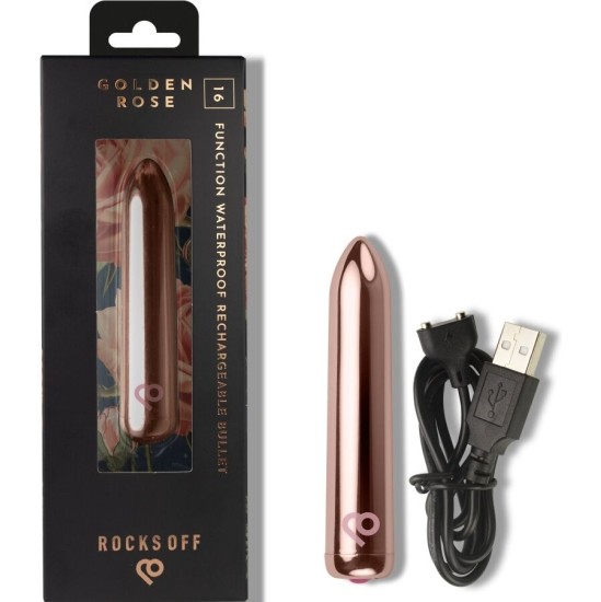 Rocks-Off RECHARGEABLE VIBRATING BULLET GOLDEN ROSE