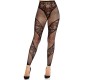 Leg Avenue Hosiery LEG AVENUE - LACE AND SHEER FOOTLESS TIGHTS BLACK