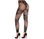 Leg Avenue Hosiery LEG AVENUE - LACE AND SHEER FOOTLESS TIGHTS BLACK