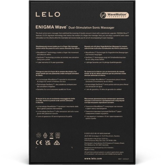 Lelo ENIGMA WAVE TRIPLE VIBRATION MASSAGER BLACK