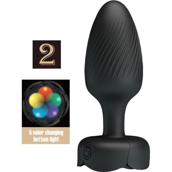 Pretty Love VARIAN ANAL PLUG WITH LED LIGHT BLACK 10.8 CM