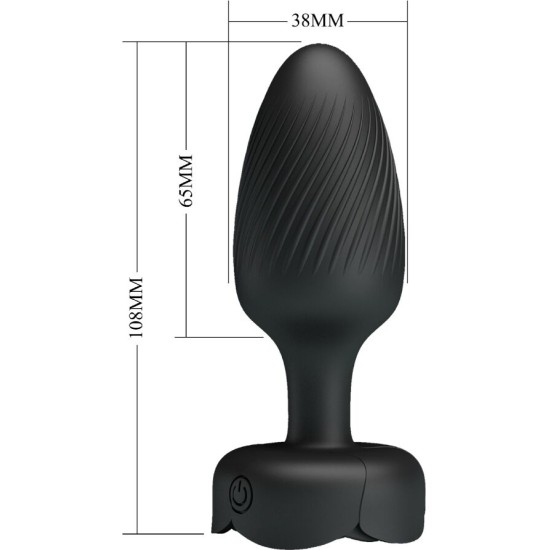 Pretty Love VARIAN ANAL PLUG WITH LED LIGHT BLACK 10.8 CM