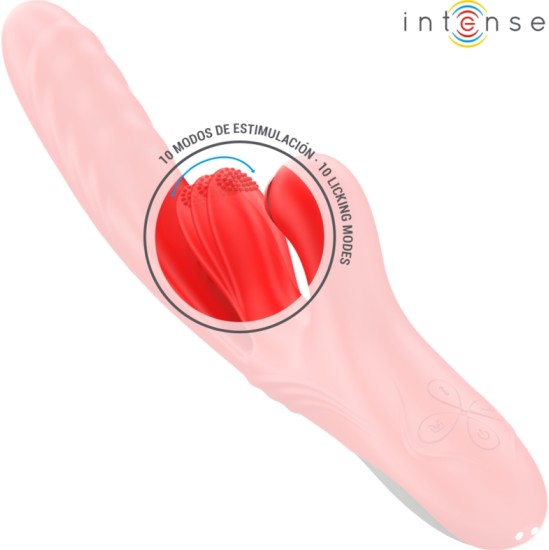 Intense Fun INTENSE - KAROL MULTIFUNCTION VIBRATOR THRUST & STIMULATION & STIMULATING WAVES RED