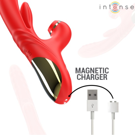 Intense Fun INTENSE - KAROL MULTIFUNCTION VIBRATOR THRUST & STIMULATION & STIMULATING WAVES RED