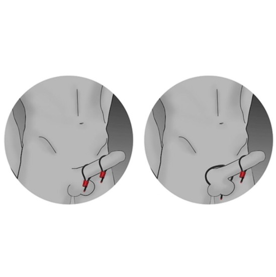 Electrastim PRESTIGE ELECTRA LOOPS ADJUSTABLE COCK RINGS RED