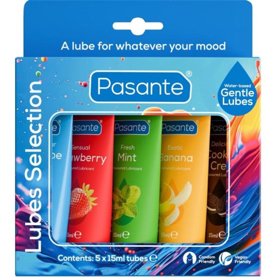 Pasante PACK ASSORTED FLAVOR LUBRICANTS 5 UNITS X 15 ML