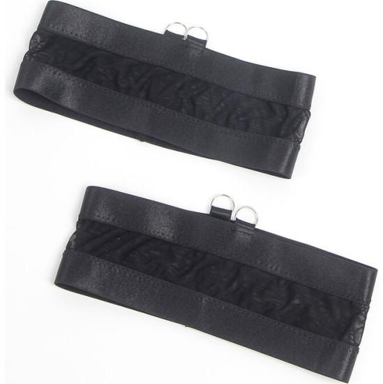 Subblime Sets SUBBLIME - 955243 BLACK BONDAGE BRA WITH GARTER SET L/XL