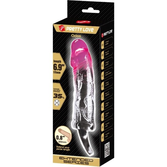 Pretty Love ODES REALISTIC 2 CM ENLARGEMENT SHEATH FOR PENIS PINK