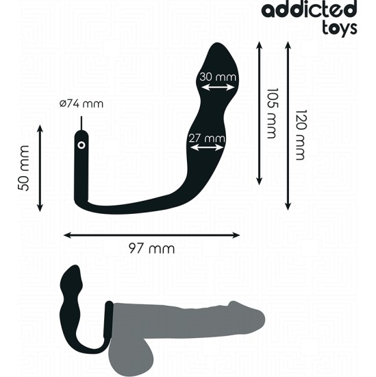 Addicted Toys ANAL PLUG WITH RING SILICONE MODEL 2