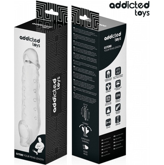 Addicted Toys TRANSPARENT PENIS SHEATH SIZE M 27 CM