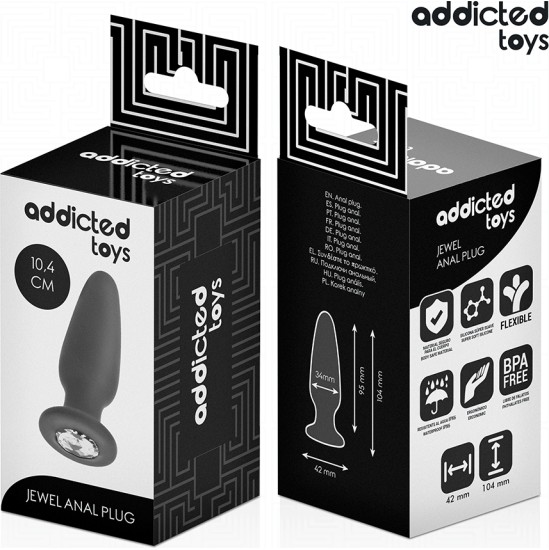 Addicted Toys ANAL PLUG WITH JEWEL SILICONE SIZE M 10.4 CM