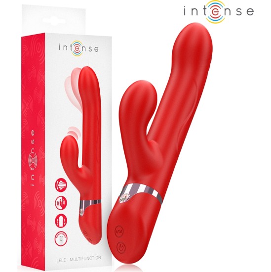 Intense Fun INTENSE - LELE MULTIFUNCTION VIBRATOR ROTATING & OSCILLATION & STIMULATION RED