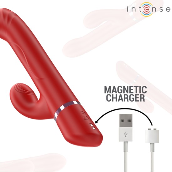 Intense Fun INTENSE - LELE MULTIFUNCTION VIBRATOR ROTATING & OSCILLATION & STIMULATION RED