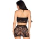 Leg Avenue Sets LEG AVENUE - 81676 LACE TOP + MINI SKIRT SET BLACK - ONE SIZE