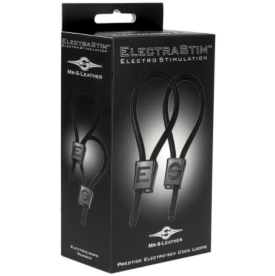 Electrastim PRESTIGE ELECTRA LOOPS ADJUSTABLE COCK RINGS BLACK