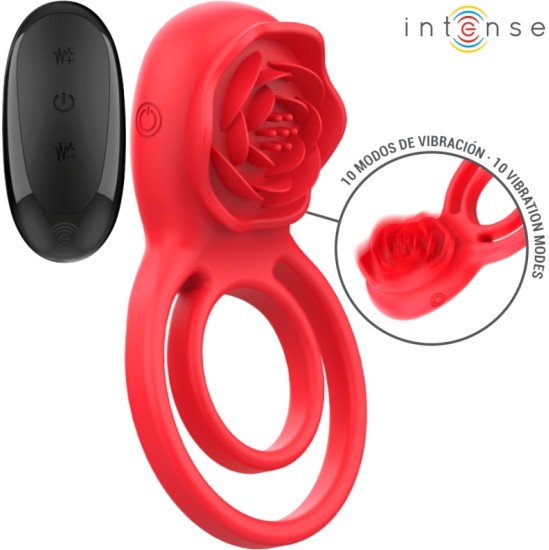 Intense Fun INTENSE — GAIL STIMULATOR ROSE 10 VIBRATIONS RED TĀLVADĪBAS PULTS