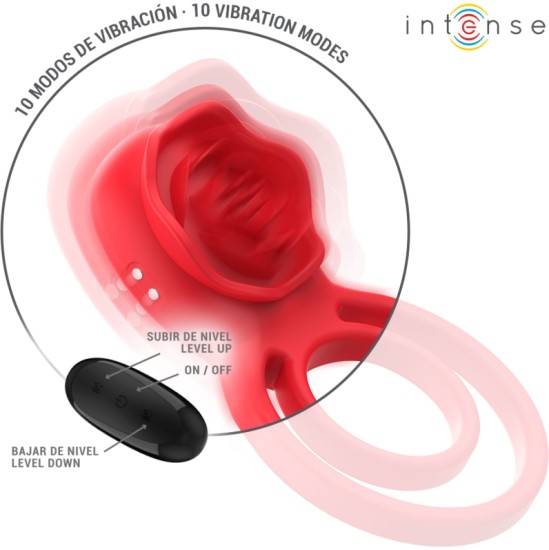 Intense Fun INTENSE — GAIL STIMULATOR ROSE 10 VIBRATIONS RED TĀLVADĪBAS PULTS