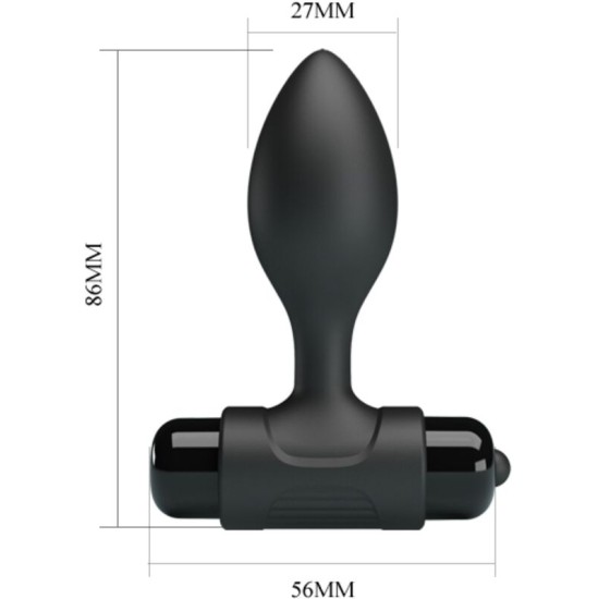 Pretty Love VIBRA BUTT 10 VIBRATIONS ANAL PLUG BLACK