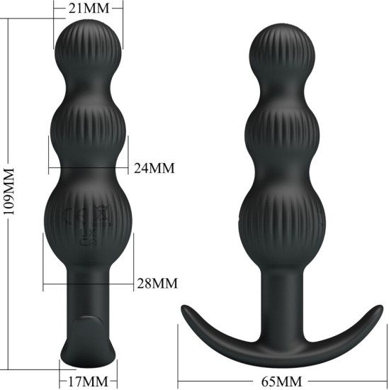 Pretty Love SIDNEY ANAL VIBRATOR 10 VIBRATIONS BLACK