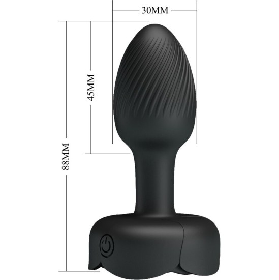Pretty Love OLMAN ANAL PLUG WITH LED LIGHT BLACK 8.8 CM