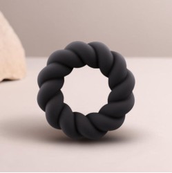 Rocks-Off TWIST BLACK SILICONE MASTURBATOR RING