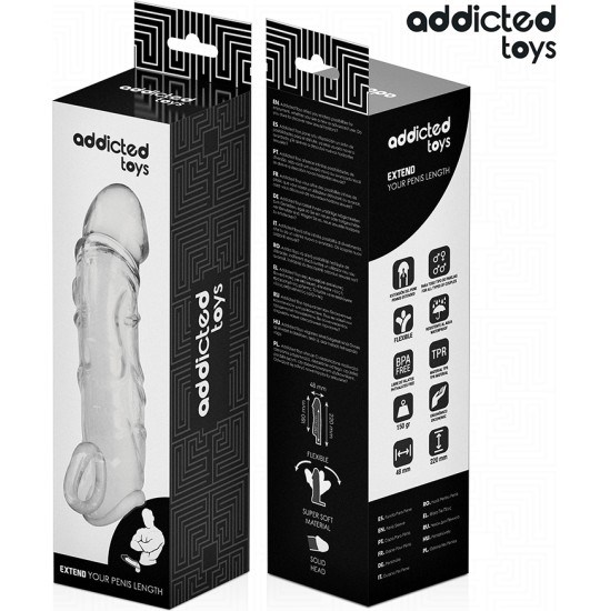 Addicted Toys TRANSPARENT PENIS EXTENSON 27 CM