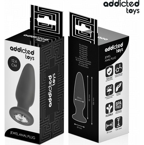 Addicted Toys ANAL PLUG WITH JEWEL SILICONE SIZE L 12.6 CM