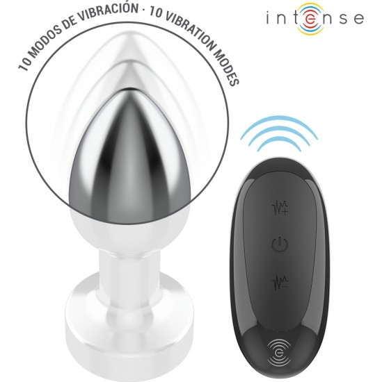 Intense Anal Toys INTENSE - ANAL PLUG 10 VIBRATIONS METAL WITH REMOTE CONTROL S
